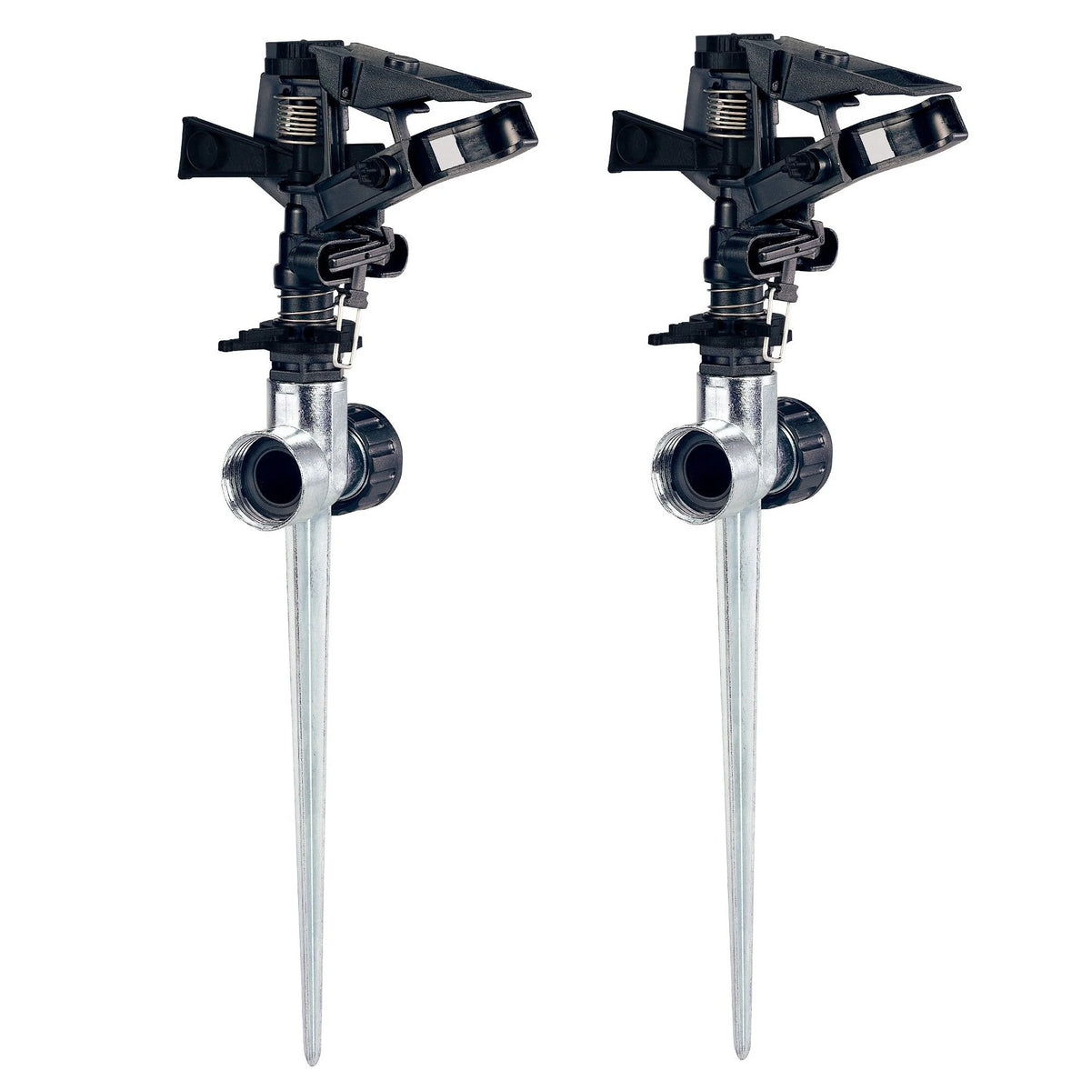 1/2-in. Plastic Impact Sprinkler on Zinc Spike, 2-pk